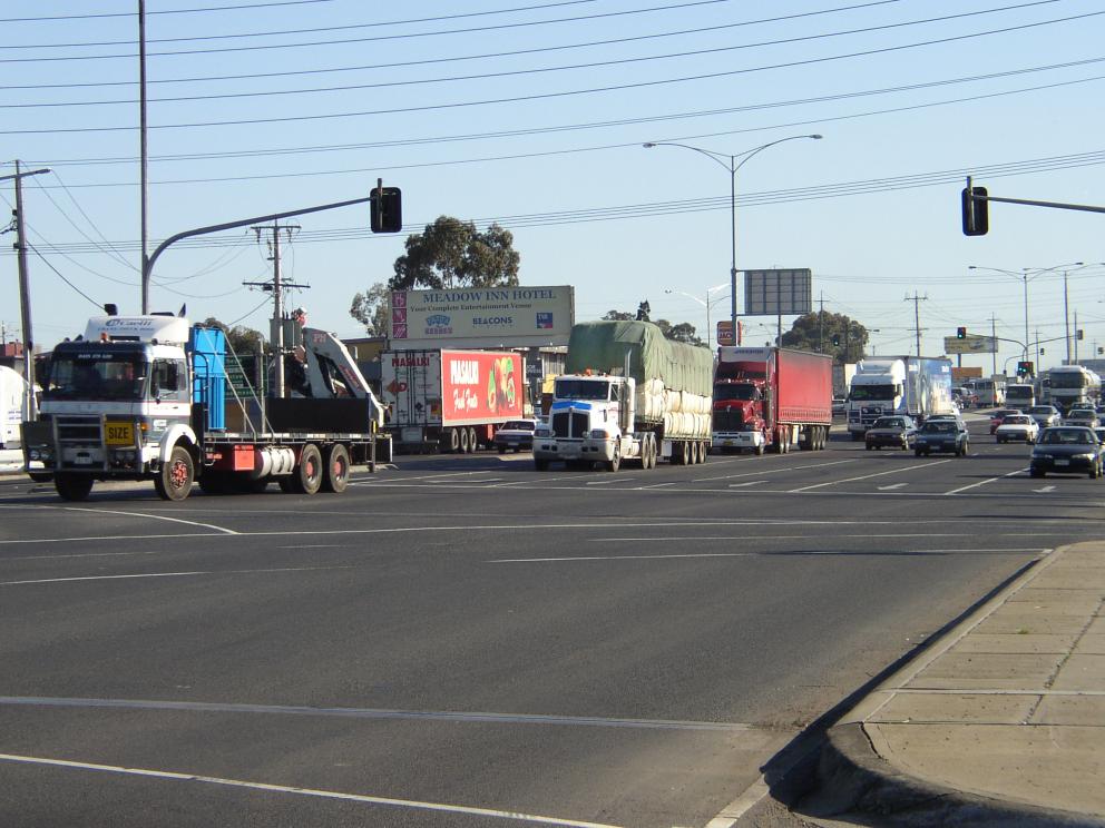 Trucks on Five Lanes