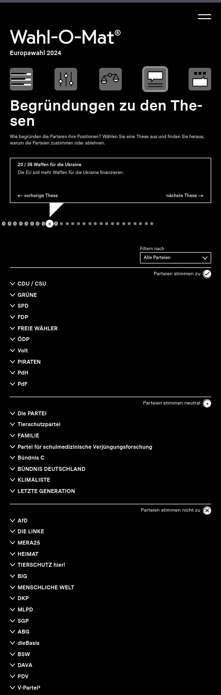 Bildschirmfoto Wahl-o-Mat