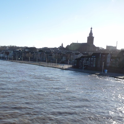 View over river and city